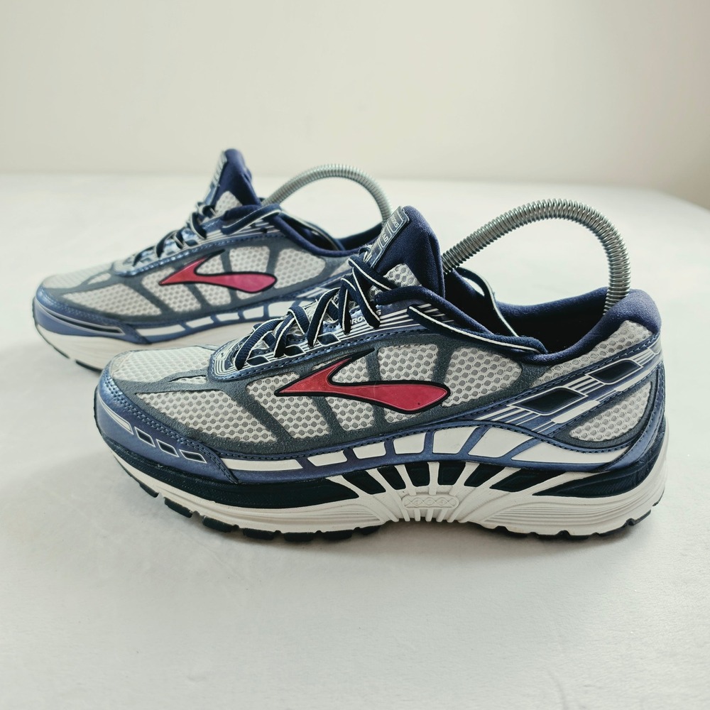 Brooks Dyad 8 Womens Running Shoes Silver Navy Pink Mesh Low Top Sneakers Size 9